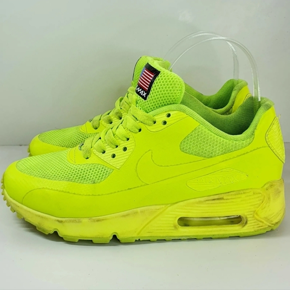 Nike Air Max 90 trainers Hyperfuse yellow USA Independence Day Volt Size 3 36 - Picture 3 of 9